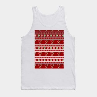 Candy Cane Stripes on Red Tank Top